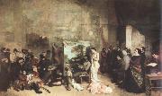 Gustave Courbet the studio of the painter,a real allegory Sweden oil painting artist